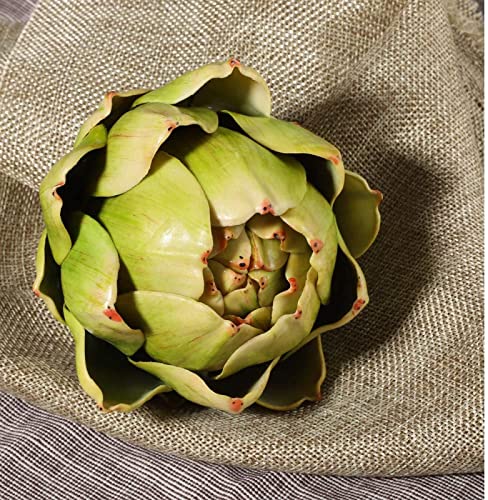 Set of 6 Realistic Artificial Artichokes - 4.4-Inch Green Faux Vegetables