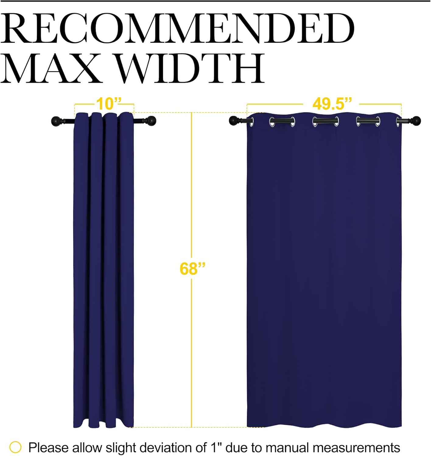 NICETOWN Blackout Curtains - All Season Thermal Insulated Grommet Drapes for Kids' Room | Royal Blue, 55 x 68 Inches
