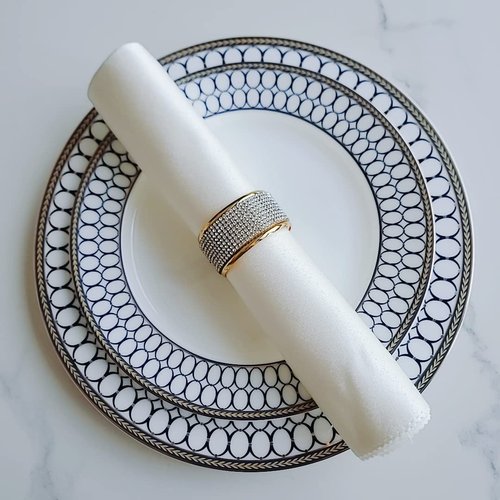 Gold Napkin Rings Set of 6, Thanksgiving Napkin Ring Holders,Silver Diamond Napkin Holder for Dining, Wedding, Christmas Napkin Rings,Party of Table Setting Home Decor