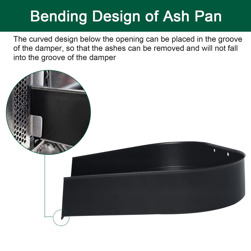 Quantfire BBQ Ash Removal Pan Big Green Egg Accessories, Stainless Steel Ash Tool for BGE Primo and Other Charcoal Kamado Stove
