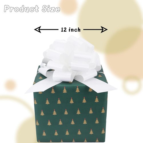 Large 12" White Pull Bow by [Brand Name] - Perfect for Gifts, Christmas, Parties & Decorations