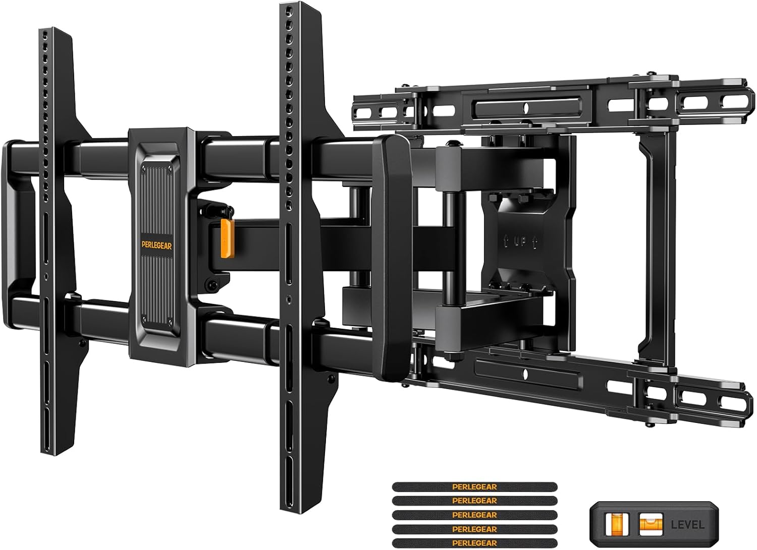 Perlegear Full Motion TV Wall Mount - Fits 42–97 Inch TVs Up to 132 lbs | Easy Setup, Swivel & Tilt Design