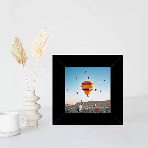 JCJMY 3x3 Black Picture Frame - Sturdy Tabletop Photo Frame with Shatter-Resistant Plexiglass