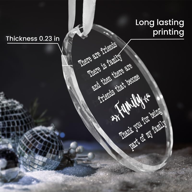 AXIARA Friend Christmas Ornament - Glass Bestie Gift for Women & Men, Variation: Friend Family