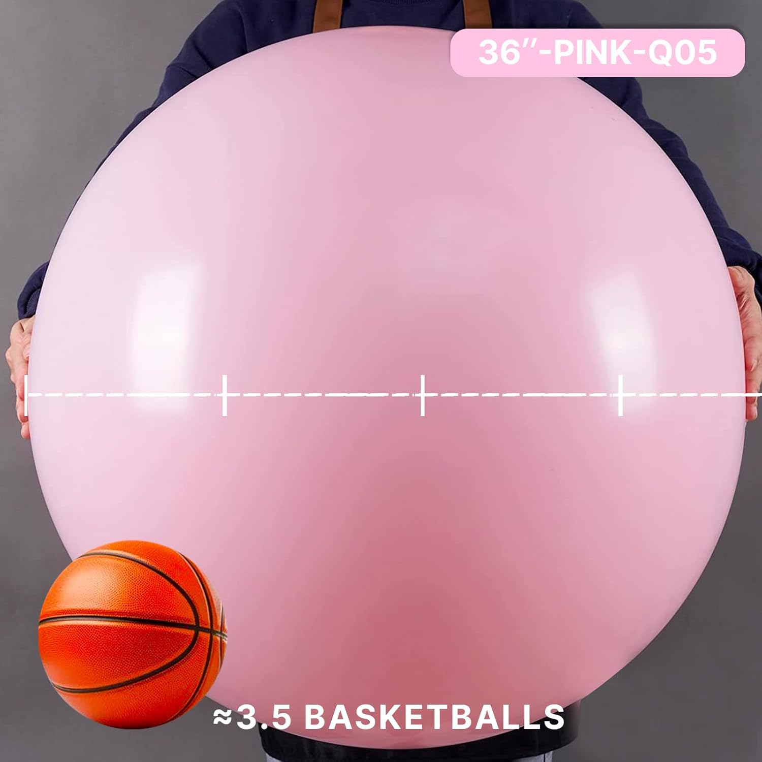 PartyWoo Baby Pink Balloons - 36 Inch Pastel Latex Helium Balloons for Baby Showers & Celebrations