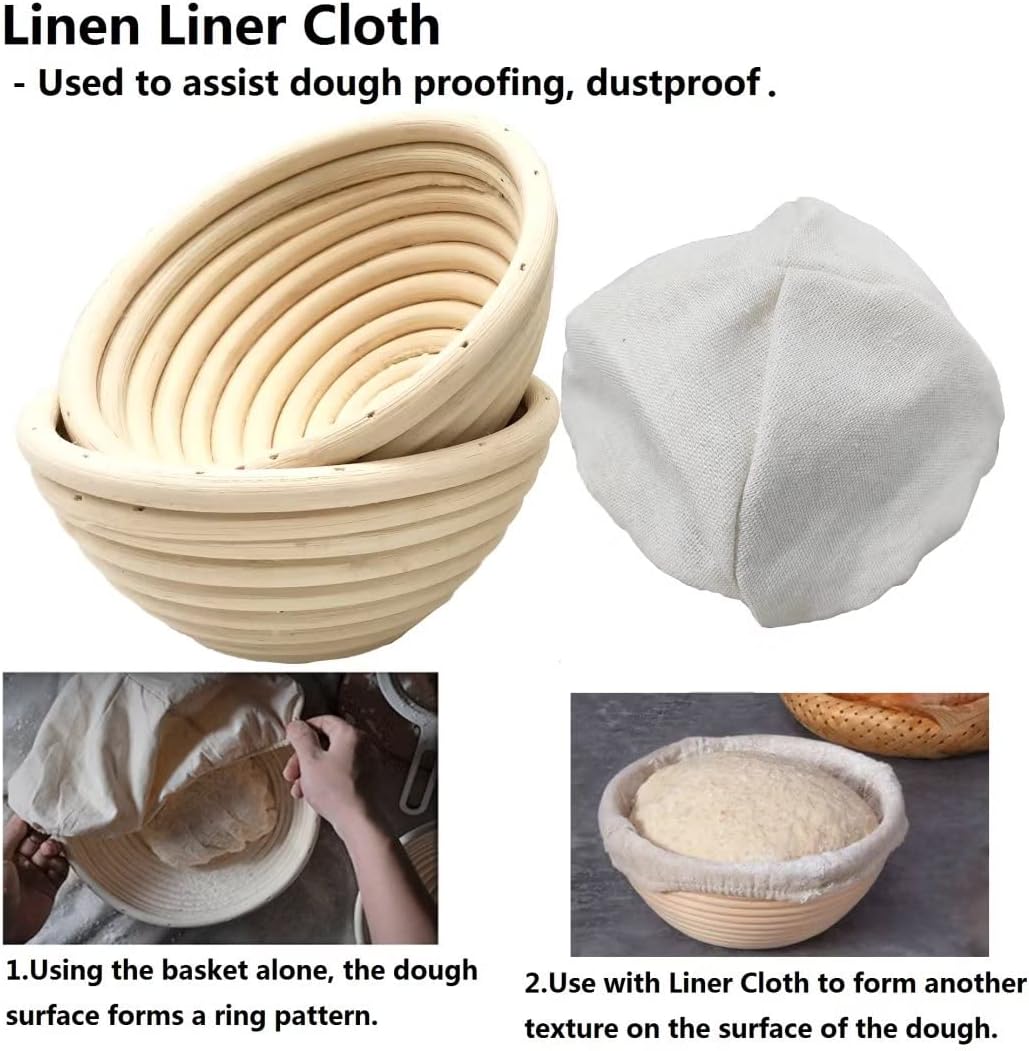 Regine Switzerland 5-Inch Round Banneton Basket - Perfect for Bread Proofing & Sourdough Baking | 6 Pack