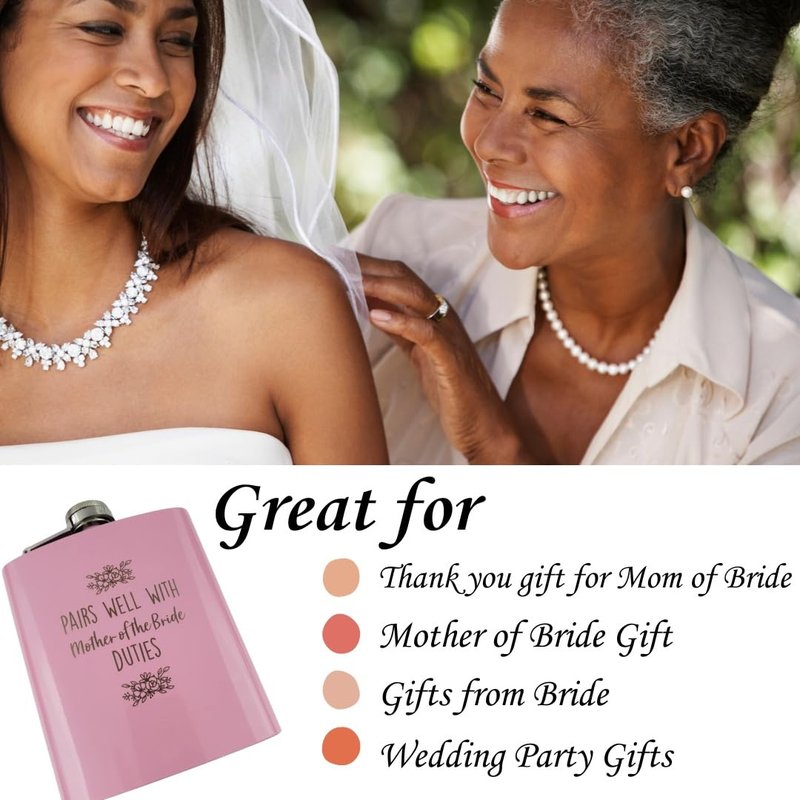 Pairs Well with Mother of the Bride Duties, Mother of the Bride Gifts from Daughter or Friend, Wedding Gifts for Mom (Pink)