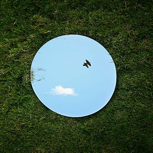 16-Inch Round Mirror Plate, Frameless Glass Tray for Wedding Centerpieces