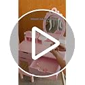 Kids Pink Vanity Table and Chair Set with 7 Pretend Play Makeup Accessories