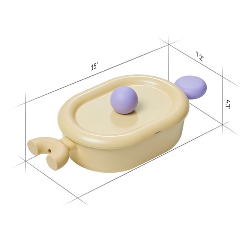 Better Finger Kitchen Essential 10 Inch Oval Low Pot with Lid, Healthy Cooking Nonstick Ceramic Coating Casserole, Stockpot, Induction Compatible Cookware, Made in Korea (1.8qt)