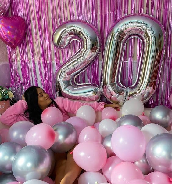 Silver Number 0 Balloon - 40 Inch Birthday Decoration for Milestone Celebrations | Party Supplies