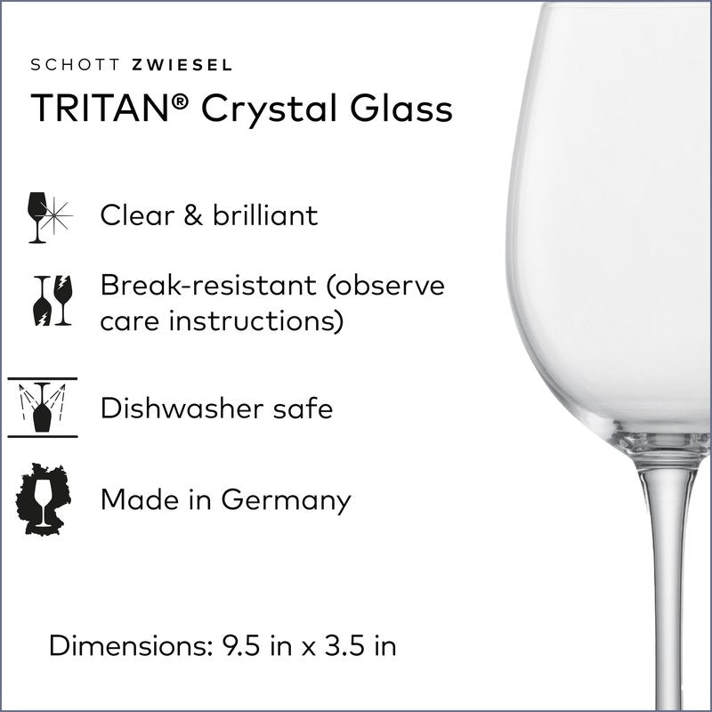 SCHOTT ZWIESEL Classico Red Wine Glass (Set of 6), Crystal Glasses for Red Wine or Water, Dishwasher-Safe Tritan Wine Glasses, Made in Germany (18 Ounce)