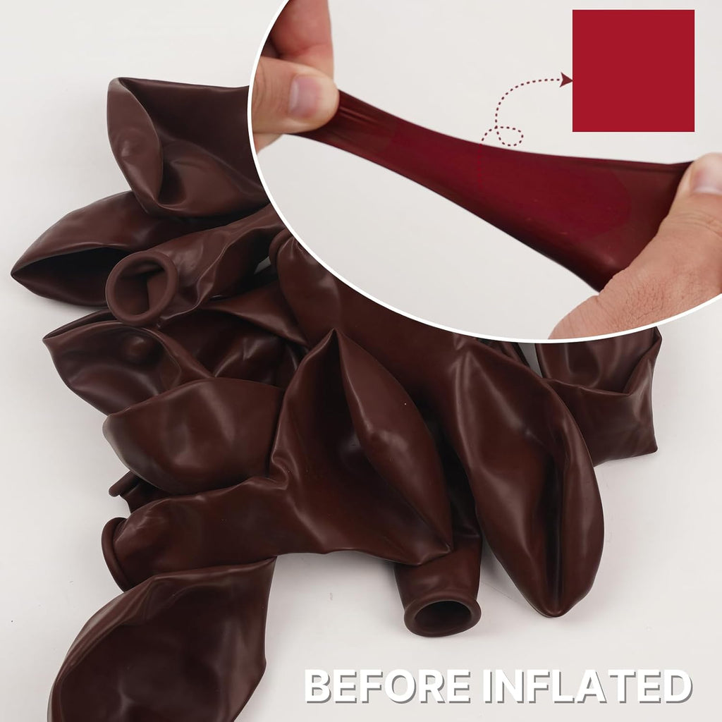 PartyWoo Burgundy Balloons - 100pcs 12 Inch Dark Chestnut Red for Graduation & Birthday Decor