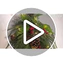 27.6-Inch Pre-Lit Christmas Teardrop Swag with Warm LED Lights & Pinecones