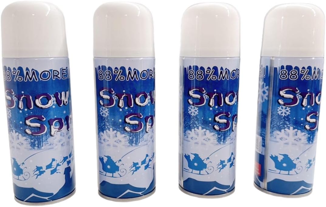 Winter Textured Snow Spray - 8oz Aerosol Bottles | 4-Pack for Holiday Crafts & Decorations
