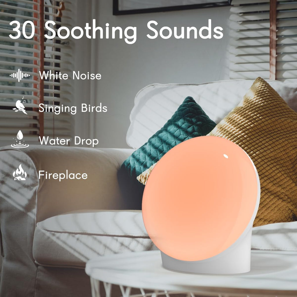 Skiennix Brown Noise Sound Machine - 30 Soothing Sounds & 12 Color Night Light | 36 Volume Levels & Timers