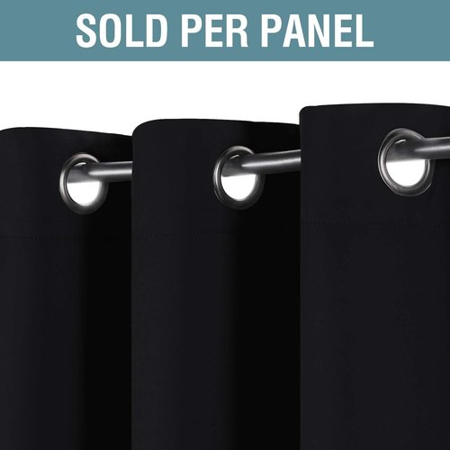 H.VERSAILTEX 100% Blackout Curtains - Thermal Insulated 96-Inch Long Panels | Energy-Saving Jet Black