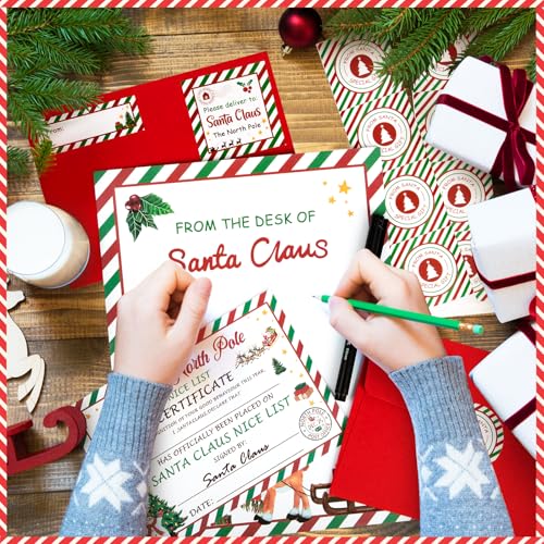 Letter to Santa Christmas Wish List Writing Kit 8 Sets Fill In The