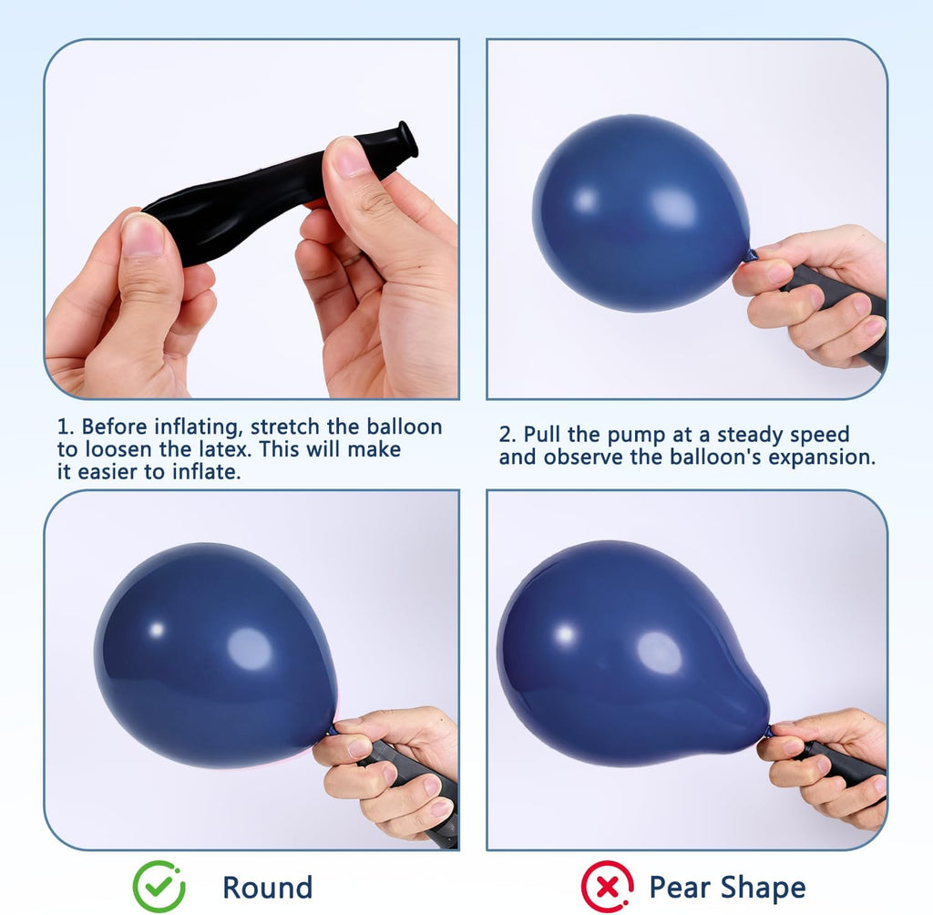Skiennix Navy Blue Balloon Arch Kit - 133pcs Dark Blue Latex Balloons in Various Sizes for Parties & Events