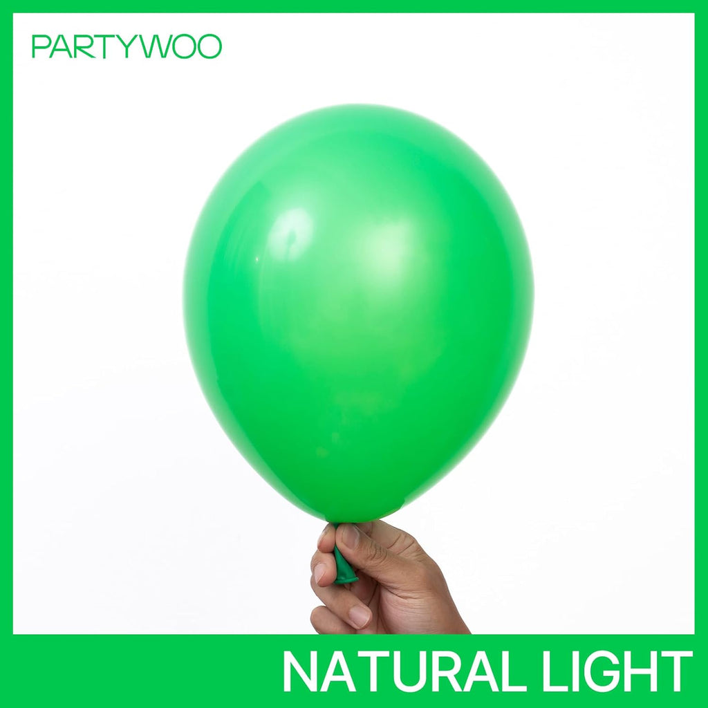 PartyWoo Green Balloons - 100pcs 12 Inch Latex Helium Balloons for Birthday & Baby Shower Decor