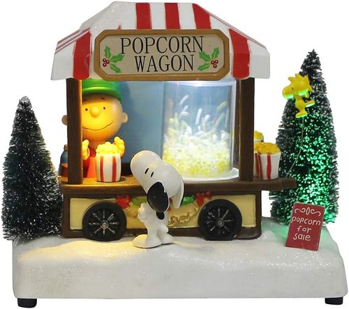 Kurt Adler 7-Inch LED Musical Table Piece - Battery-Operated Peanuts© Design for Festive Decor