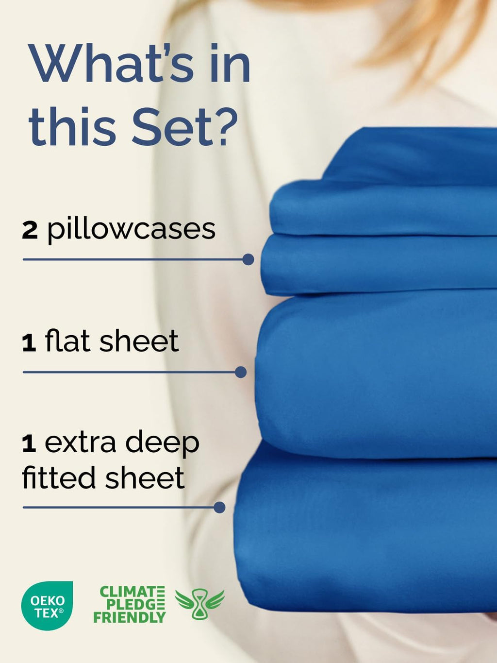 Skiennix Extra Deep Twin XL Sheet Set - 4-Piece Cooling Bedding - Soft, Wrinkle-Free Royal Blue