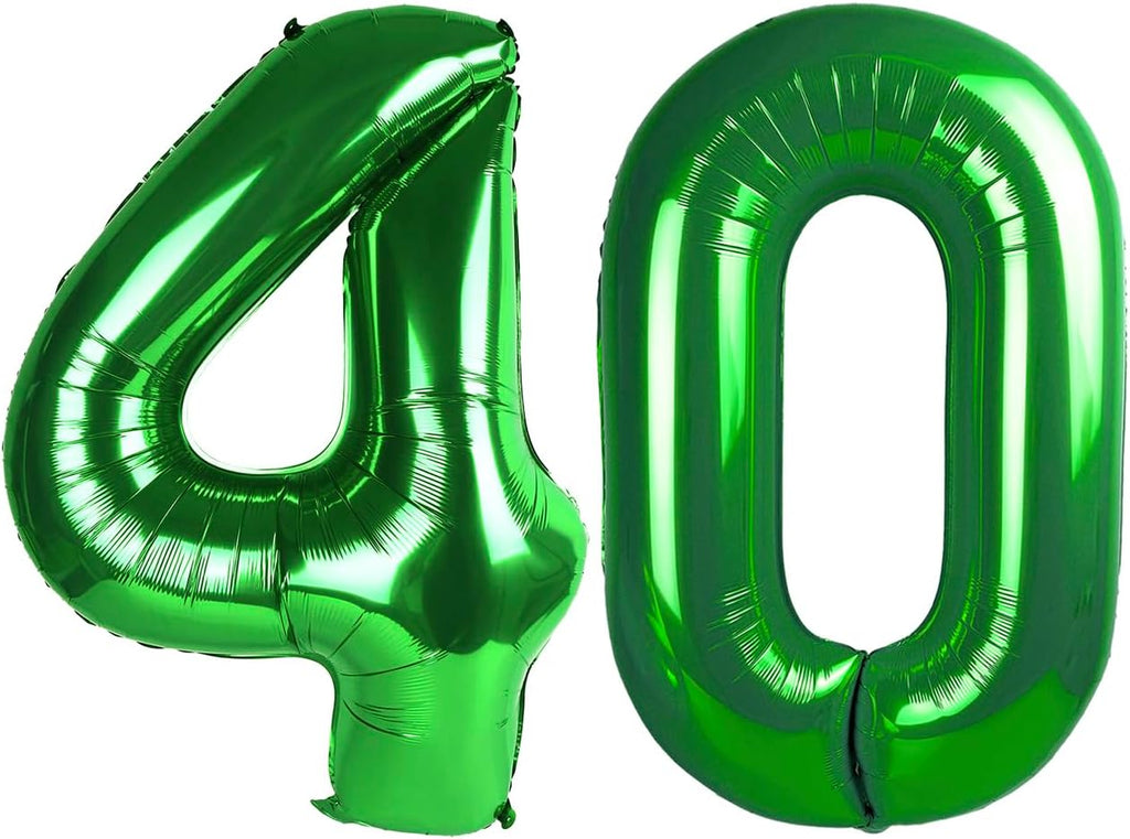 Regine Switzerland Dark Green 40-Inch Number Balloon - Giant 40th Birthday Party Decoration