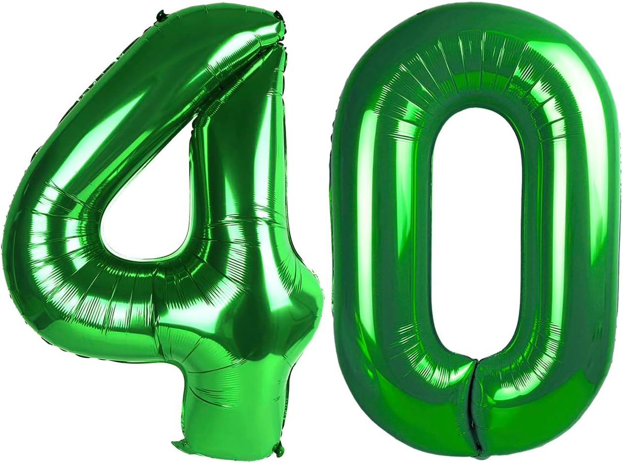Regine Switzerland Dark Green 40-Inch Number Balloon - Giant 40th Birthday Party Decoration
