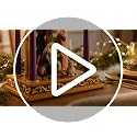 Christmas Nativity Advent Candle Holder - Descending Candlestick, Holy Family Scene