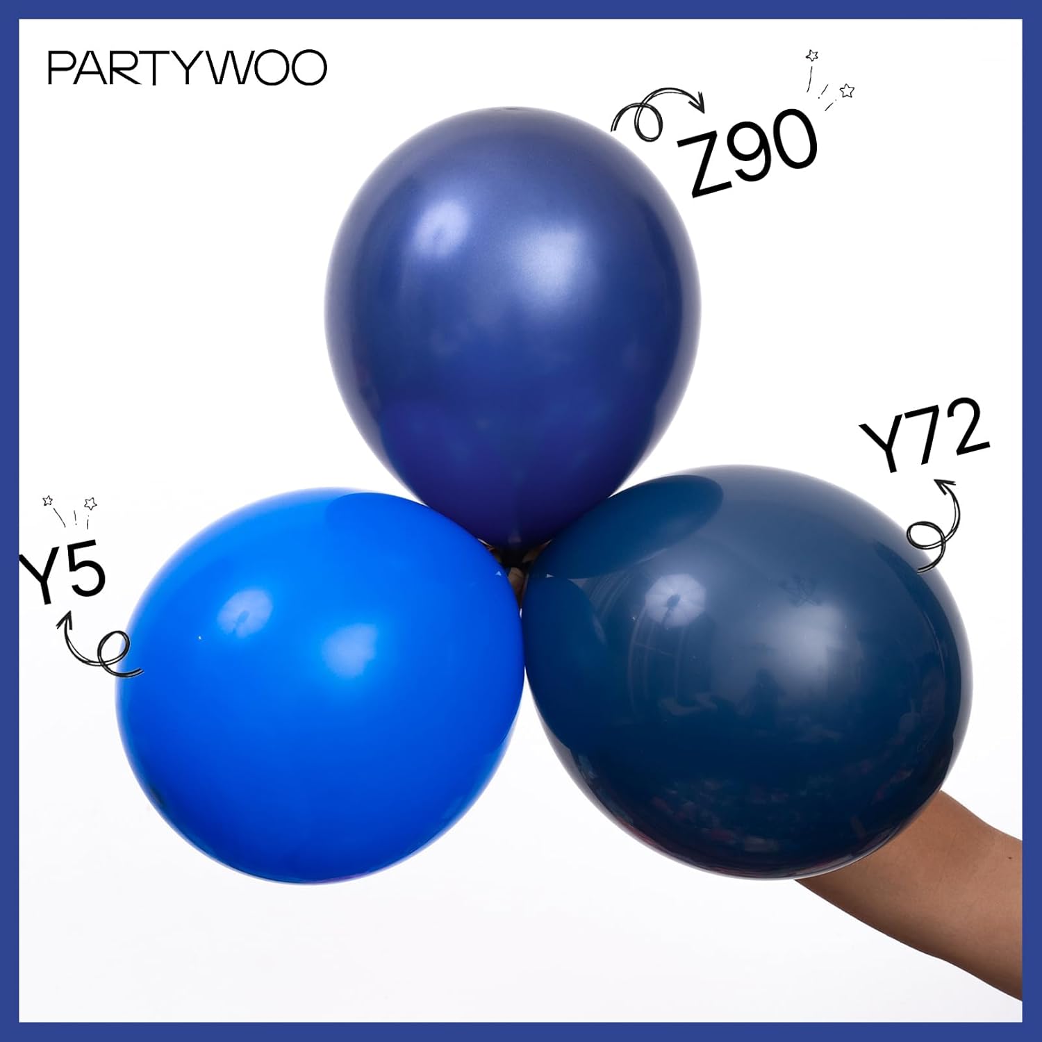 PartyWoo Navy Blue Balloon Arch Kit - 99-Piece Set in Various Sizes for Graduation, Wedding, and Baby Shower Decor