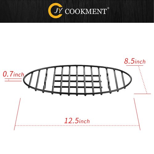 JY COOKMENT Roasting Rack with Integrated Feet, Cooling Drying Rack With Enameled Coating, PTFE Free, Great for Cooking, Roasting, Drying, Grilling, Dishwasher Safe (12.5"x8.5")