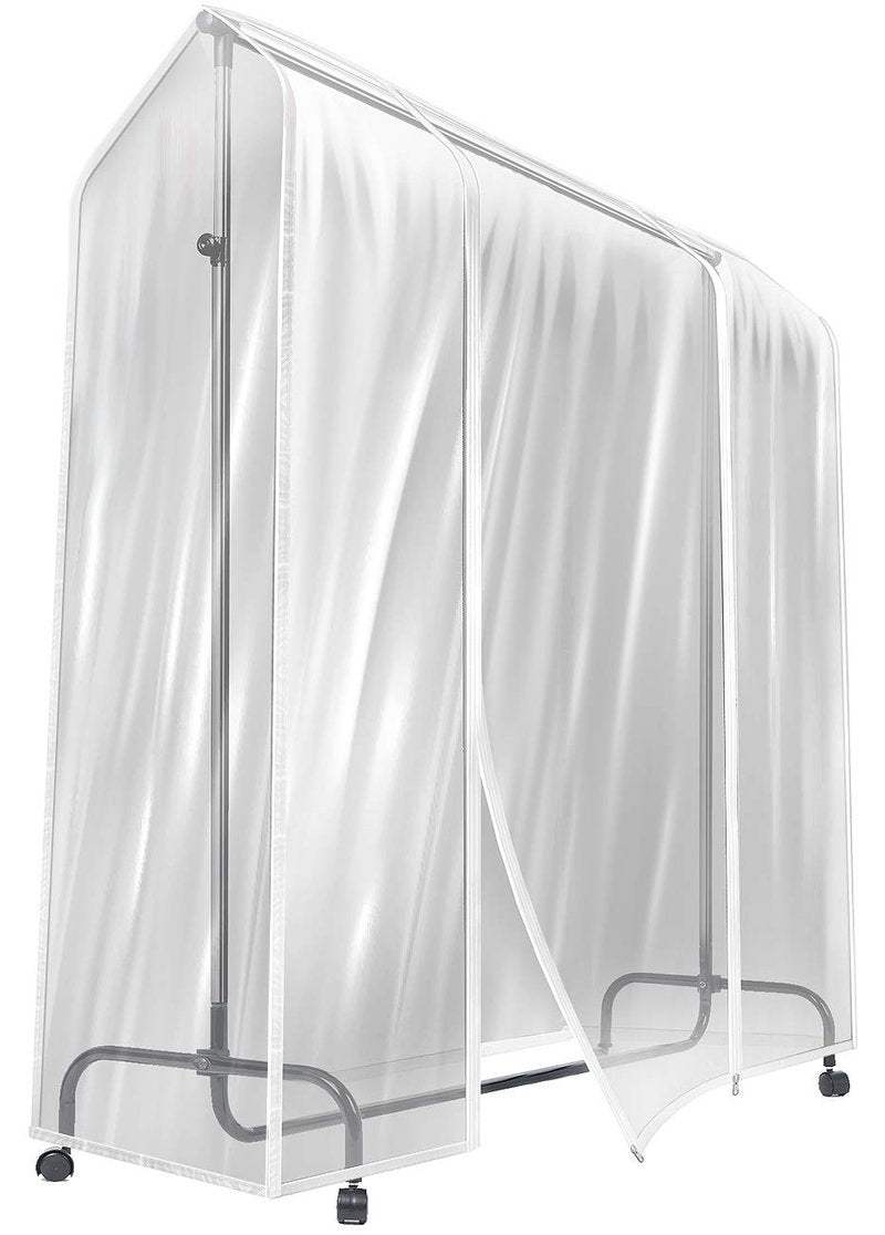 Sorbus Cover for Garment Rack 2 Pack- 6 Ft Transparent Clothes Rack Cover, Garment Coat Hanger Protector Dustproof Waterproof Clothing Storage Cover for Dresses, Suits, Coats (Rack Not Included)