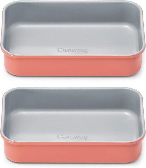 Caraway Nonstick Baking Pan Duo - 9” x 6.5” Deep Ceramic Casserole Dish | Non-Toxic, PTFE & PFOA Free - Perracotta