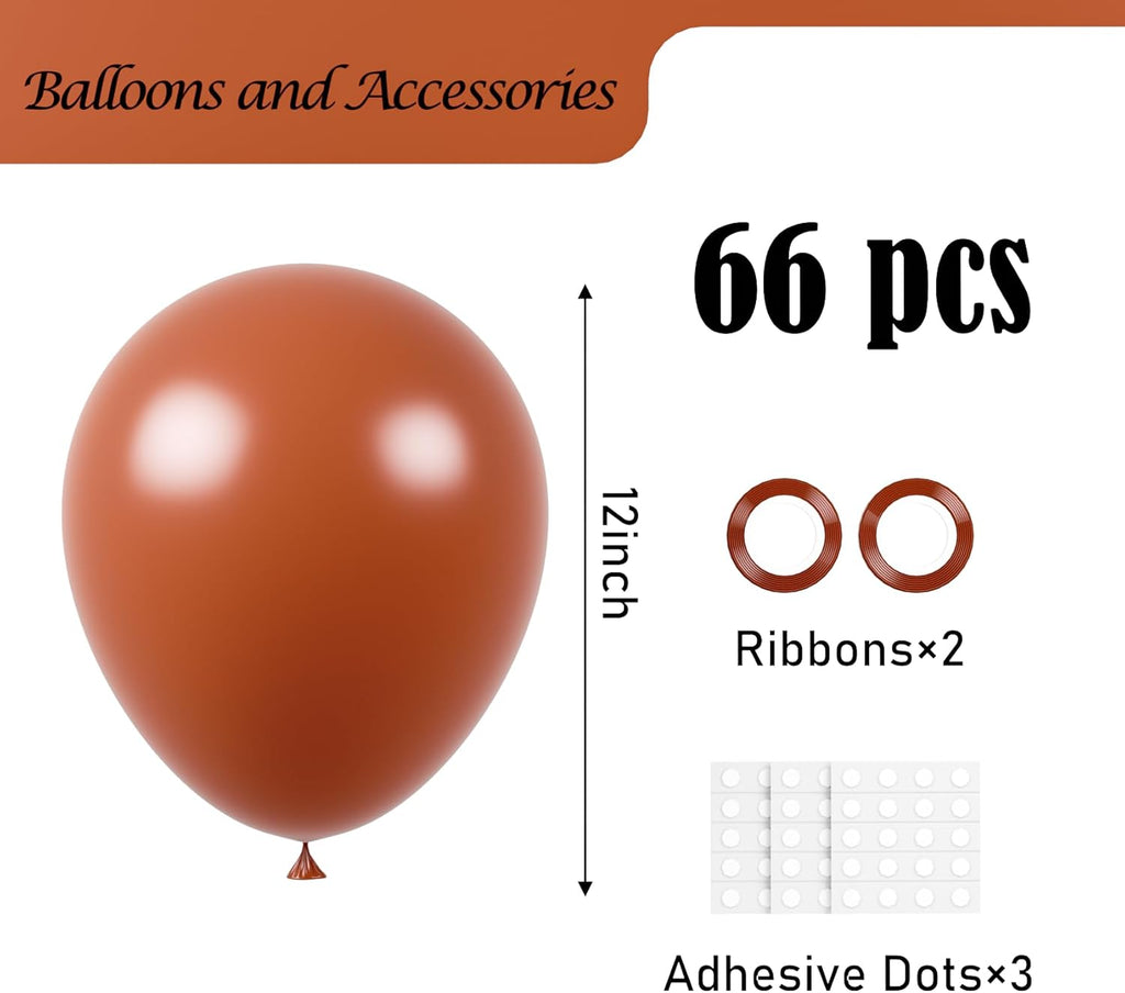 Voircoloria Coffee Brown Balloons - 12-Inch Tan Latex Pack of 66 | Perfect for Weddings, Birthdays & Celebrations