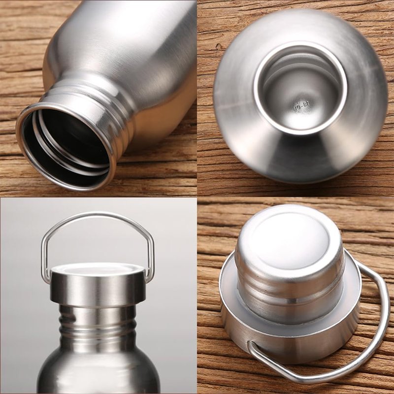 CDJ 34oz Single Walled Stainless Steel Leak Proof Sports Water Bottle 18/8(304) metal water bottle for Cyclists, Runners, Hikers, Beach Goers, Picnics, Camping - BPA Free