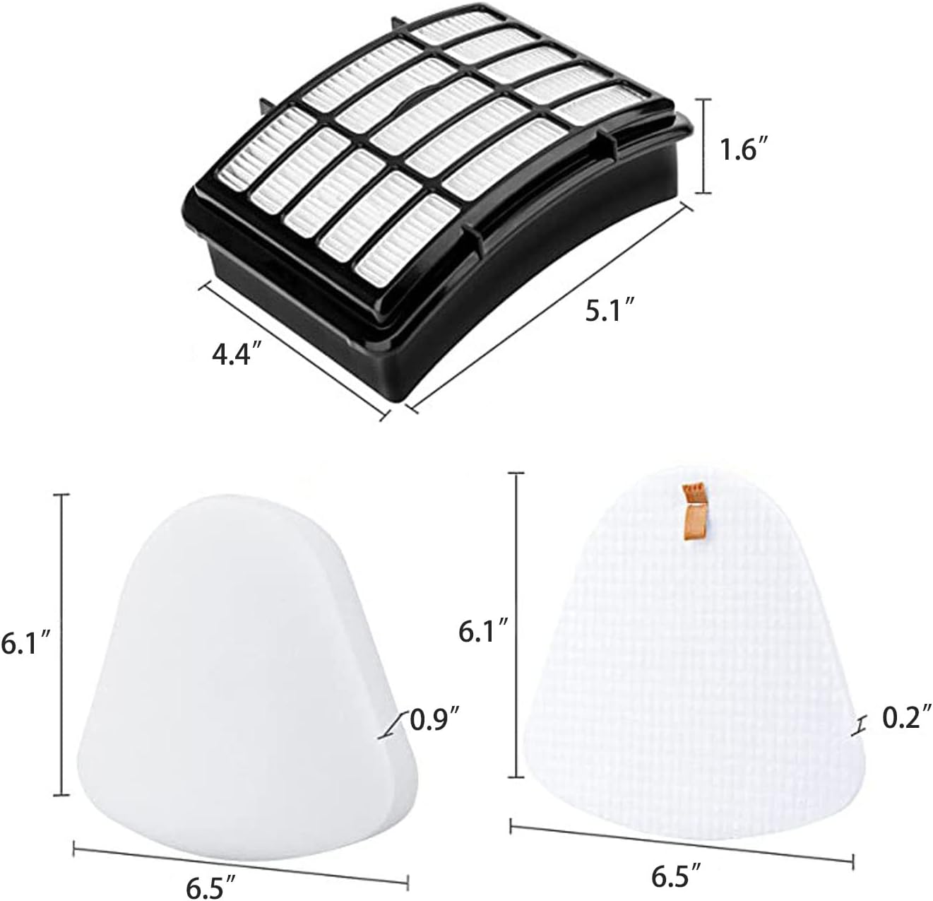 Shark Hepa & Foam Filters - 2 Hepa + 4 Foam & Felt Filters for CU510 CU512 Lift-Away XL Vacuum