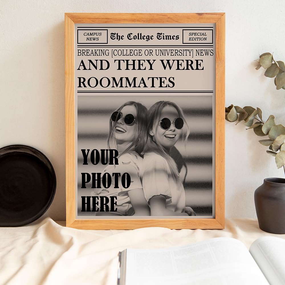 Skiennix Personalized Dorm Posters - Trendy Black and White Wall Art for College Girls | Roommates Design