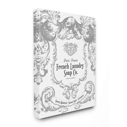Stupell Industries French Laundry Soap Co Filigree Canvas Wall Art, 24x30, Multi-Color