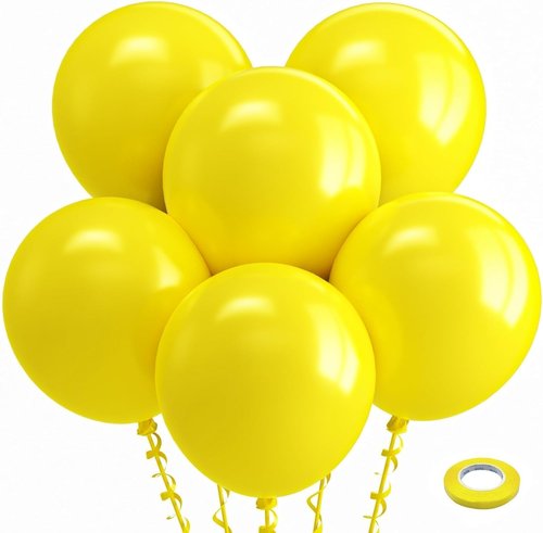 Bezente Yellow Balloons - 18 Inch Thick Latex Balloons | 30 Pack for Bridal Shower & Birthday Decor