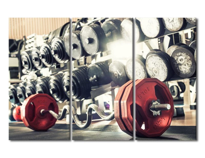 TUMOVO Sport Fitness Canvas Wall Art for Living Room Barbell Large Wall Art Bodybuilding Modern Artwork Motivational Contemporary Home Decor Print On Canvas Ready to Hang for Bedroom Office 60"Wx40"H