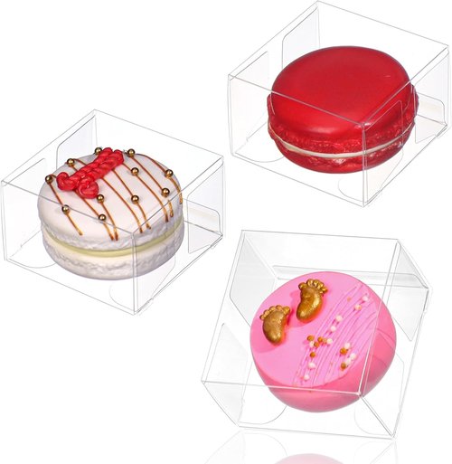 50Pcs Single Boxes for Chocolate, Macaron & Brownie Treats - Perfect for Weddings & Parties