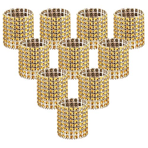 100pcs Gold Napkin Rings with Velcro, Decorative Table Setting Buckles