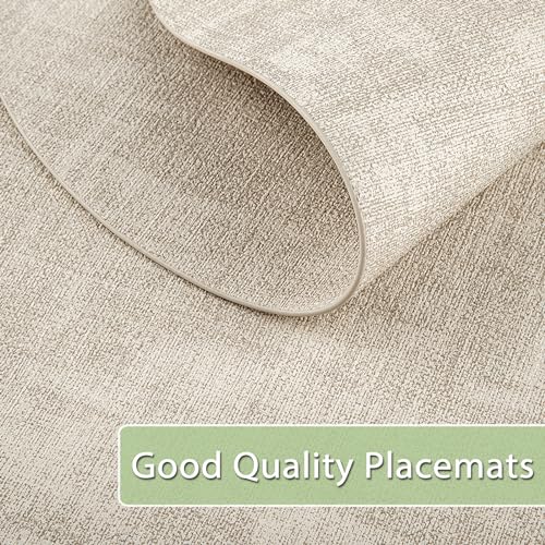 Oval Faux Leather Placemats Set of 4, Heat Resistant & Waterproof Table Mats