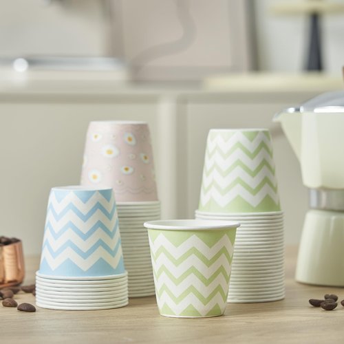 Tamone 600 Pack 3 oz Paper Cups, Small Bathroom Cups, Disposable Cups, Mini Paper Cups Daisy Design Pink, Blue, Mouthwash Cups for Party, Picnic, BBQ, Travel, Home and Event