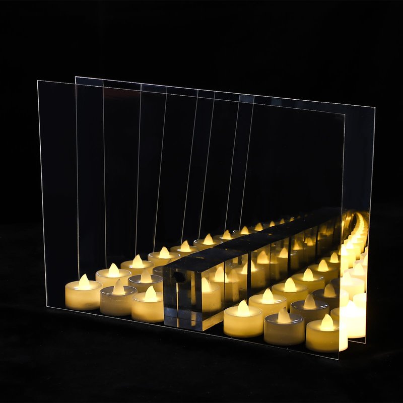 Yookeer 3 Pcs Two Way Mirror Glass, 12x24x0.04 Inch Acrylic See Through Infinity Mirror Sheet for Magic Project, 30% Transparent