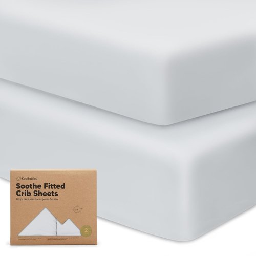 KeaBabies Organic Crib Sheets - 2-Pack Fitted Mattress Covers in Soft Hazy Prints | Breathable Jersey Cotton for Boys & Girls