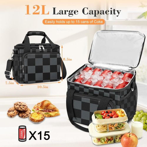 Coobiiya Insulated Lunch Bag - Leakproof Cooler for Men | Portable Soft Lunchbox for Travel & Camping