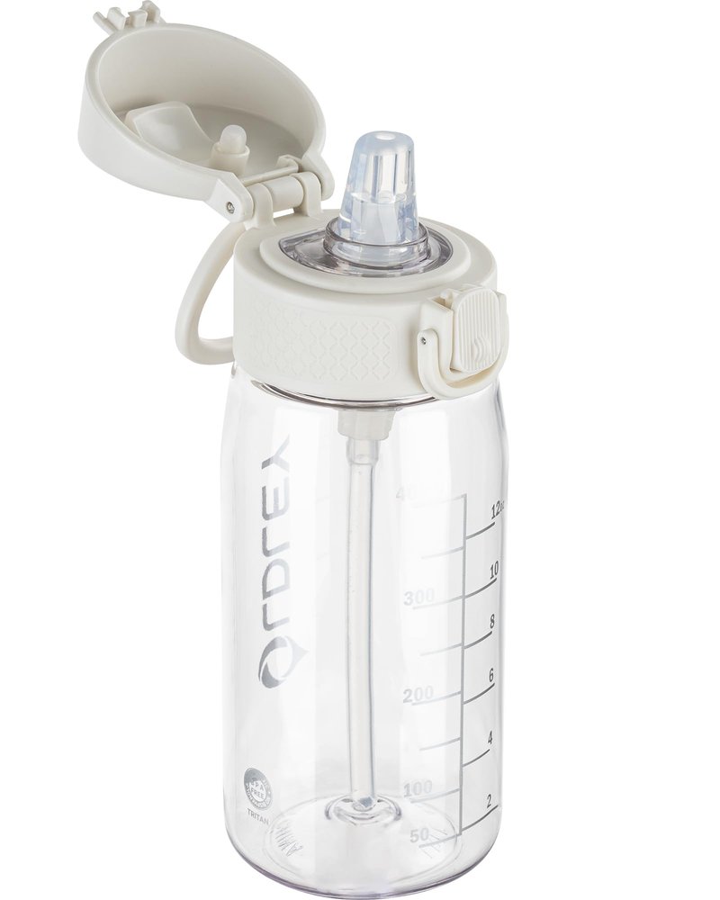OLDLEY Kids Water Bottles with Straw 420ml/14oz BPA Free Tritan Water Bottle with Handle Leakproof School Sports Drinking Bottle for Toddler Boys Girls,Transparent