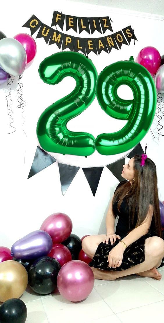 Numbers 26 Balloon - Dark Green 40 Inch Digital Balloon for 26th Birthday Party Decorations