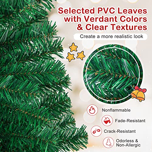 6ft Artificial Christmas Tree - 650 Lush Branch Tips & Metal Stand